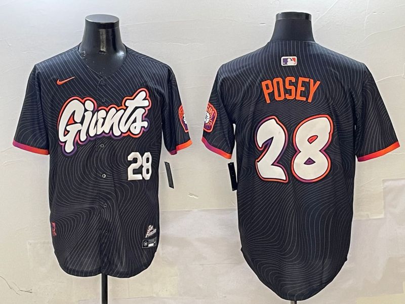 Men San Francisco Giants #28 Posey Black Second generation Joint Name Nike 2025 MLB Jersey style 14->san francisco giants->MLB Jersey